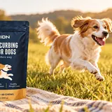 Dog running in a field